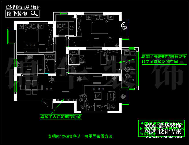 奧體新城青銅園B戶型125平米 戶型